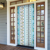 Hawaii Makahiki Turtle Door Cover Blue Tapa Pattern LT05 - Polynesian Pride