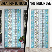 Hawaii Makahiki Turtle Door Cover Blue Tapa Pattern LT05 - Polynesian Pride
