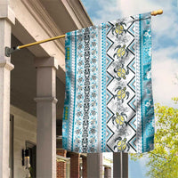 Hawaii Makahiki Turtle Garden Flag Blue Tapa Pattern LT05 House Flag Blue - Polynesian Pride