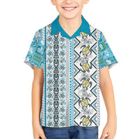 Hawaii Makahiki Turtle Hawaiian Shirt Blue Tapa Pattern LT05 - Polynesian Pride