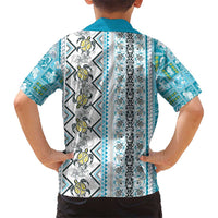 Hawaii Makahiki Turtle Hawaiian Shirt Blue Tapa Pattern LT05 - Polynesian Pride