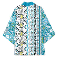 Hawaii Makahiki Turtle Kimono Blue Tapa Pattern LT05 - Polynesian Pride
