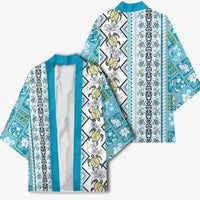 Hawaii Makahiki Turtle Kimono Blue Tapa Pattern LT05 - Polynesian Pride