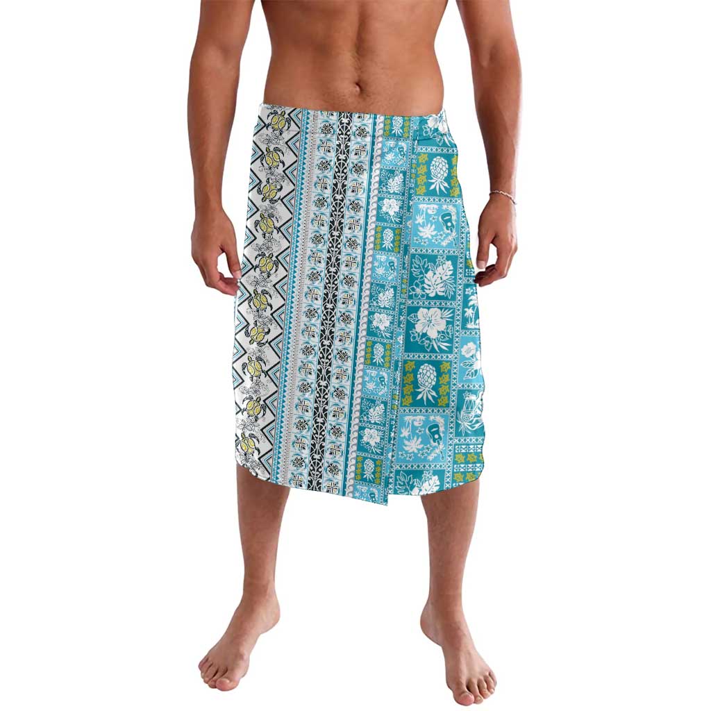 Hawaii Makahiki Turtle Lavalava Blue Tapa Pattern LT05 Blue - Polynesian Pride