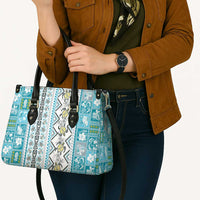 Hawaii Makahiki Turtle Leather Bag Blue Tapa Pattern LT05 - Polynesian Pride
