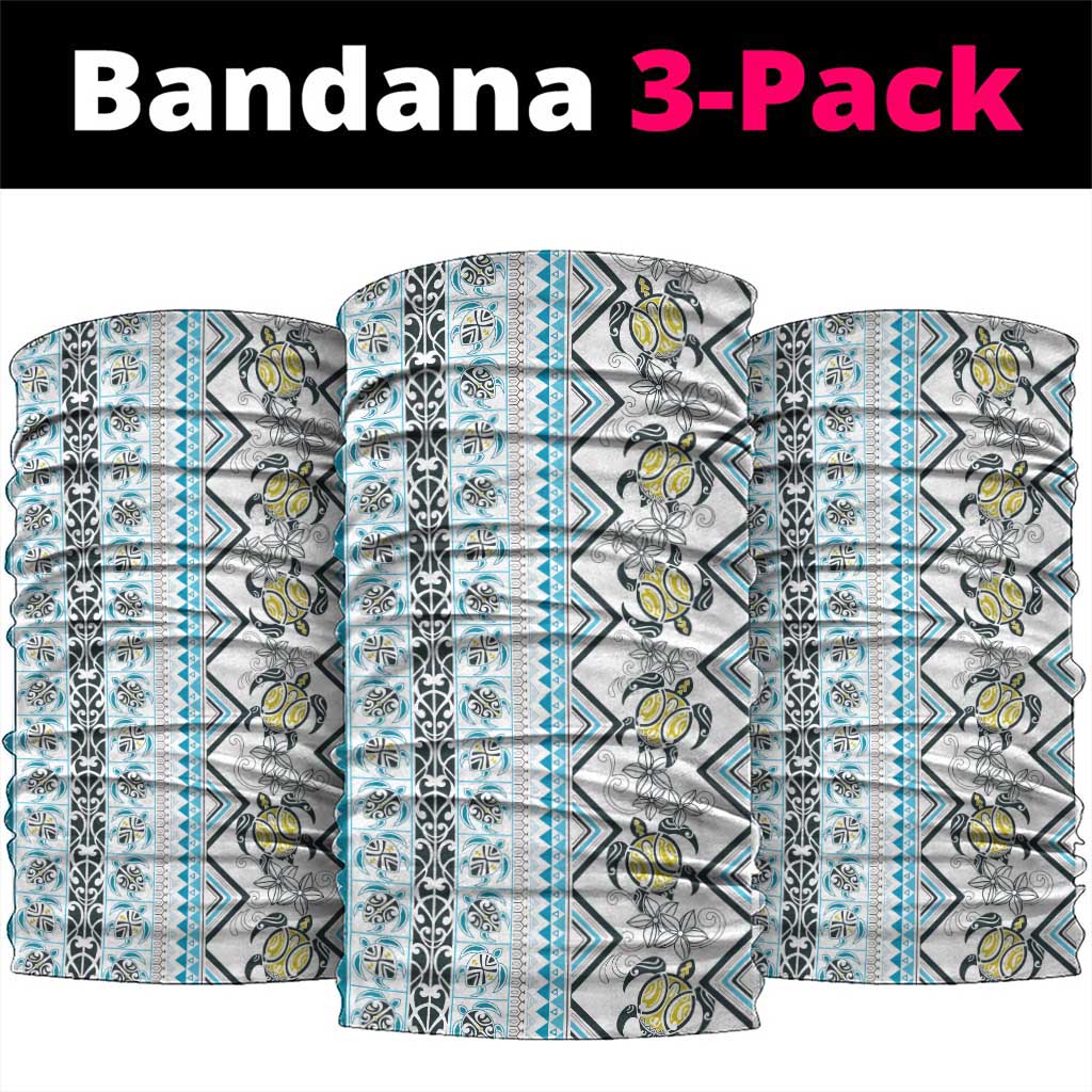 Hawaii Makahiki Turtle Neck Gaiter Blue Tapa Pattern LT05 package One Size: 25*50cm Blue - Polynesian Pride
