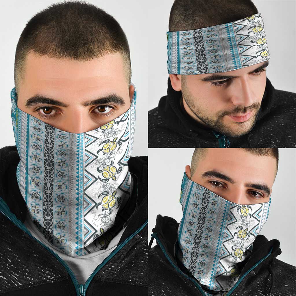 Hawaii Makahiki Turtle Neck Gaiter Blue Tapa Pattern LT05 - Polynesian Pride