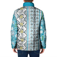 Hawaii Makahiki Turtle Padded Jacket Blue Tapa Pattern LT05 - Polynesian Pride