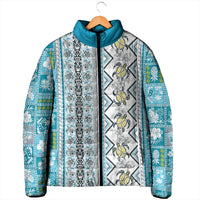 Hawaii Makahiki Turtle Padded Jacket Blue Tapa Pattern LT05 - Polynesian Pride