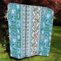 Hawaii Makahiki Turtle Quilt Blue Tapa Pattern LT05 - Polynesian Pride