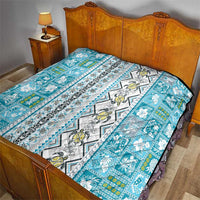 Hawaii Makahiki Turtle Quilt Blue Tapa Pattern LT05 - Polynesian Pride