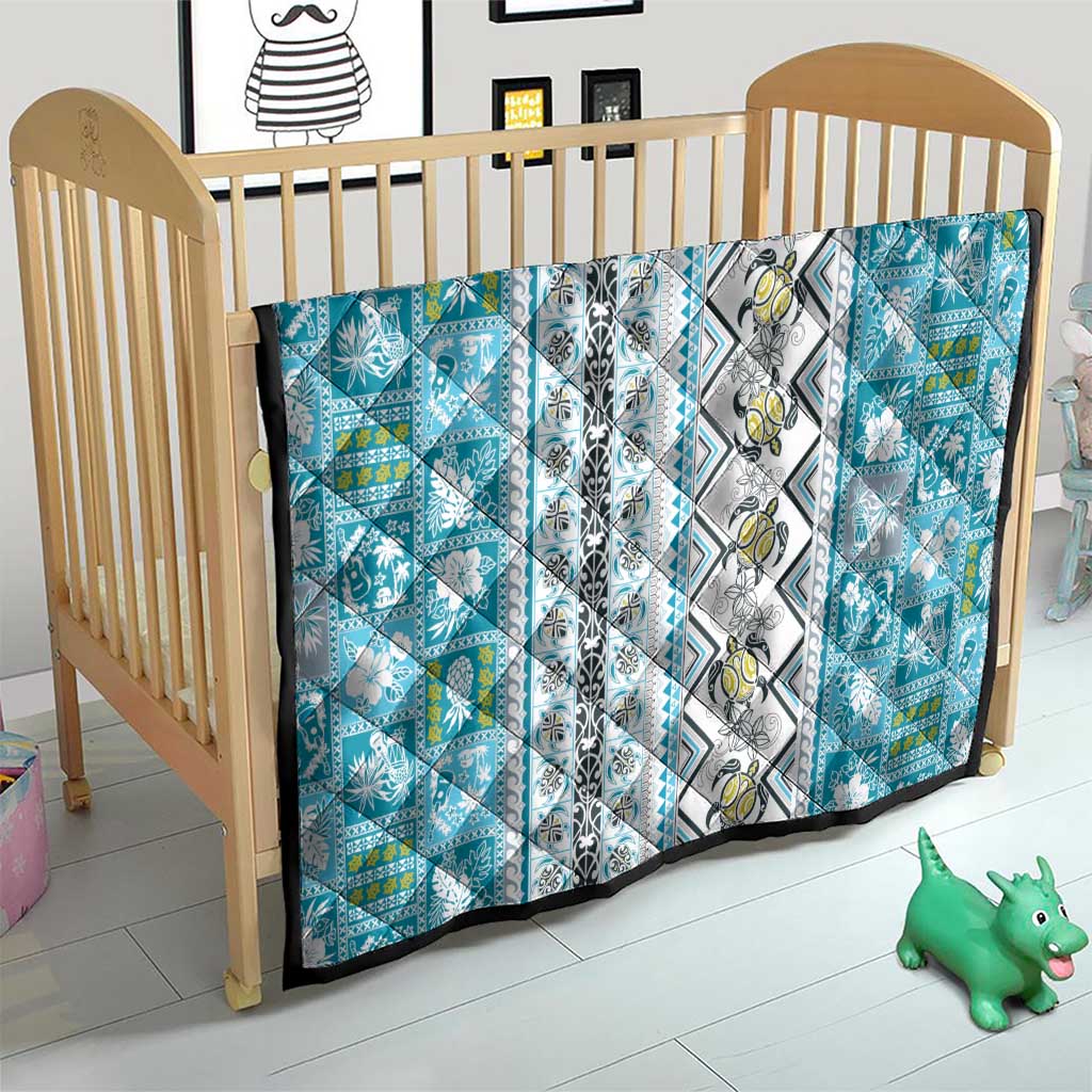 Hawaii Makahiki Turtle Quilt Blue Tapa Pattern LT05 - Polynesian Pride