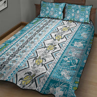 Hawaii Makahiki Turtle Quilt Bed Set Blue Tapa Pattern LT05 - Polynesian Pride