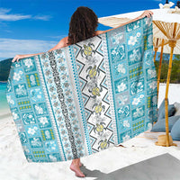 Hawaii Makahiki Turtle Sarong Blue Tapa Pattern LT05 One Size 44 x 66 inches Blue - Polynesian Pride