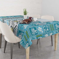 Hawaii Makahiki Turtle Tablecloth Blue Tapa Pattern LT05 - Polynesian Pride