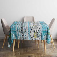 Hawaii Makahiki Turtle Tablecloth Blue Tapa Pattern LT05 - Polynesian Pride