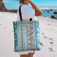 Hawaii Makahiki Turtle Tote Bag Blue Tapa Pattern LT05 - Polynesian Pride