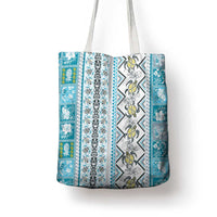 Hawaii Makahiki Turtle Tote Bag Blue Tapa Pattern LT05 - Polynesian Pride