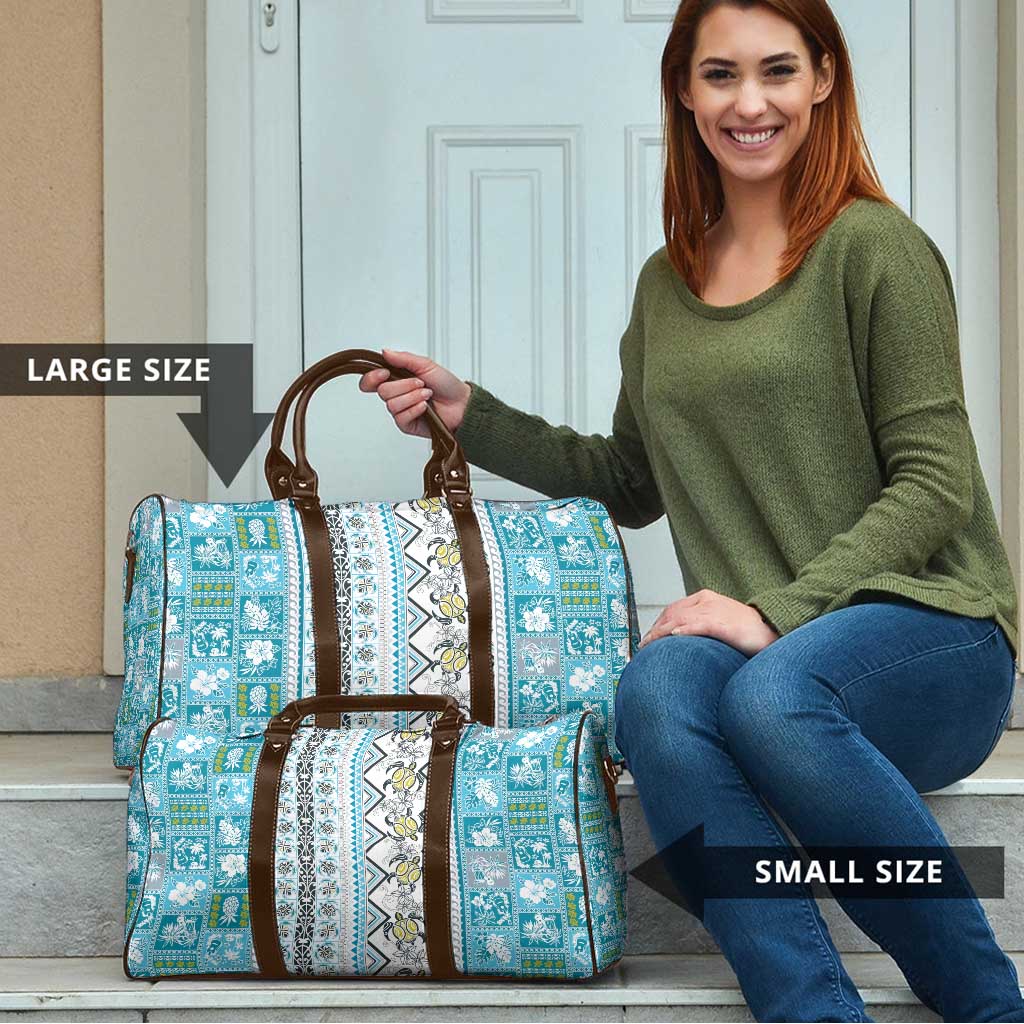 Hawaii Makahiki Turtle Travel Bag Blue Tapa Pattern LT05 - Polynesian Pride