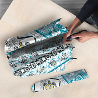 Hawaii Makahiki Turtle Umbrella Blue Tapa Pattern LT05 - Polynesian Pride