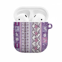 Hawaii Makahiki Turtle AirPods Case Violet Tapa Pattern LT05 Violet - Polynesian Pride