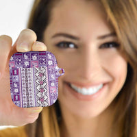 Hawaii Makahiki Turtle AirPods Case Violet Tapa Pattern LT05 - Polynesian Pride