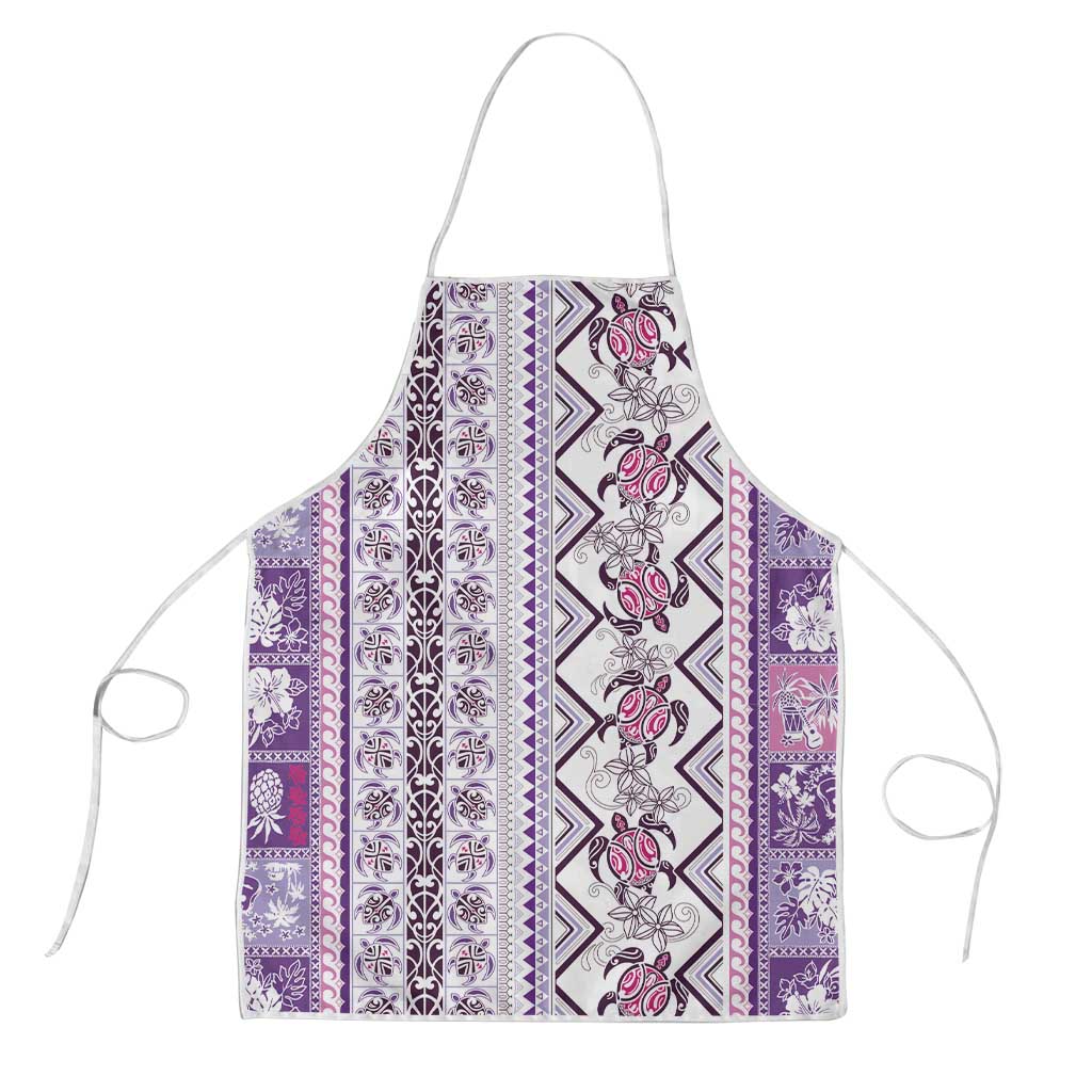 Hawaii Makahiki Turtle Apron Violet Tapa Pattern LT05 Violet - Polynesian Pride