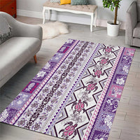 Hawaii Makahiki Turtle Area Rug Violet Tapa Pattern LT05 - Polynesian Pride