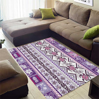 Hawaii Makahiki Turtle Area Rug Violet Tapa Pattern LT05 - Polynesian Pride