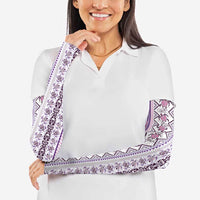 Hawaii Makahiki Turtle Arm Sleeves Violet Tapa Pattern LT05 - Polynesian Pride