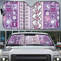 Hawaii Makahiki Turtle Auto Sun Shade Violet Tapa Pattern LT05 Violet - Polynesian Pride