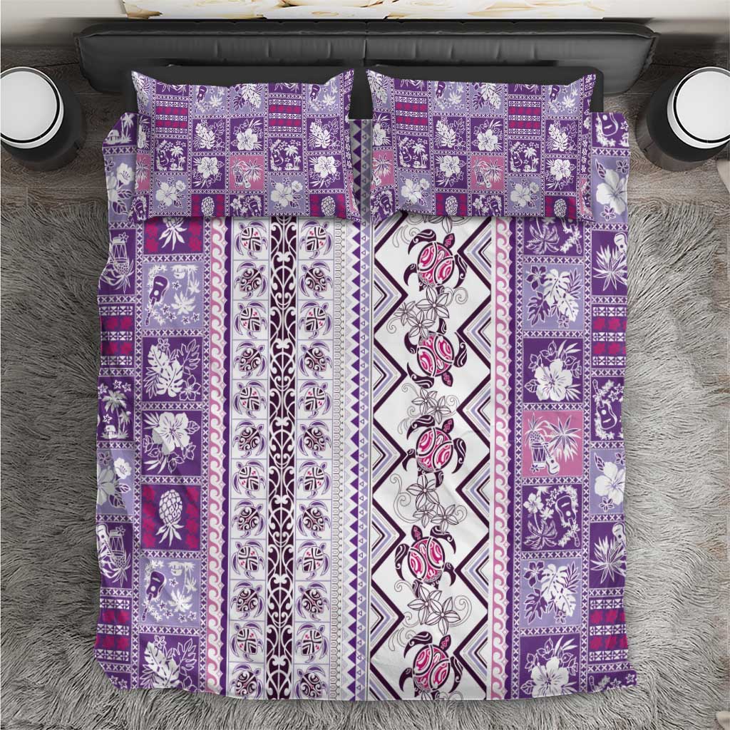 Hawaii Makahiki Turtle Bedding Set Violet Tapa Pattern LT05 Violet - Polynesian Pride