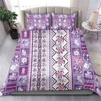 Hawaii Makahiki Turtle Bedding Set Violet Tapa Pattern LT05 - Polynesian Pride