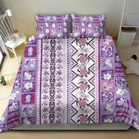 Hawaii Makahiki Turtle Bedding Set Violet Tapa Pattern LT05 - Polynesian Pride