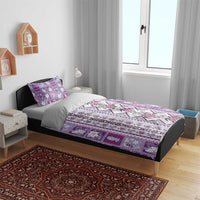 Hawaii Makahiki Turtle Bedding Set Violet Tapa Pattern LT05 - Polynesian Pride