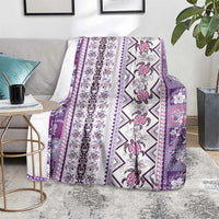 Hawaii Makahiki Turtle Blanket Violet Tapa Pattern LT05 - Polynesian Pride
