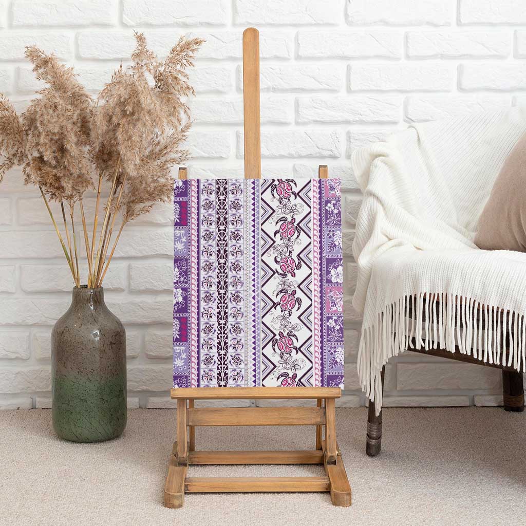 Hawaii Makahiki Turtle Canvas Wall Art Violet Tapa Pattern LT05 - Polynesian Pride