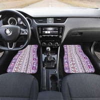 Hawaii Makahiki Turtle Car Mats Violet Tapa Pattern LT05 Set 2pcs - Front Violet - Polynesian Pride
