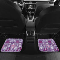 Hawaii Makahiki Turtle Car Mats Violet Tapa Pattern LT05 Set 2pcs - Back Violet - Polynesian Pride