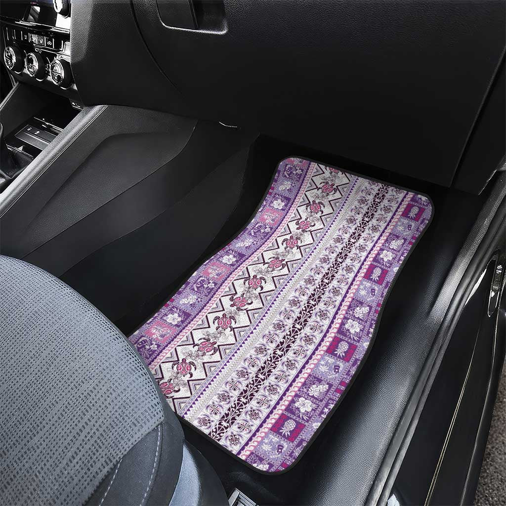 Hawaii Makahiki Turtle Car Mats Violet Tapa Pattern LT05 - Polynesian Pride
