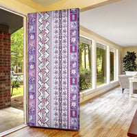 Hawaii Makahiki Turtle Door Cover Violet Tapa Pattern LT05 - Polynesian Pride