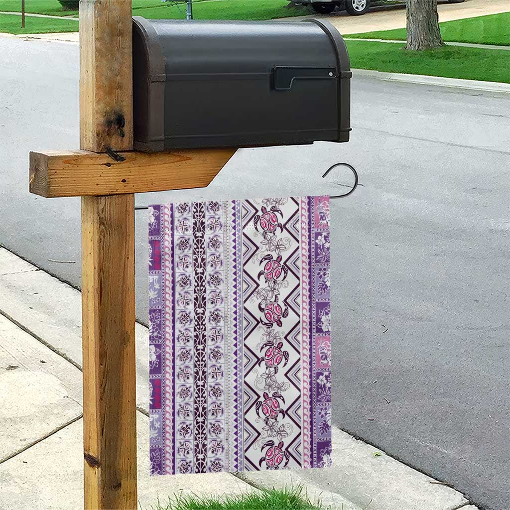Hawaii Makahiki Turtle Garden Flag Violet Tapa Pattern LT05 - Polynesian Pride
