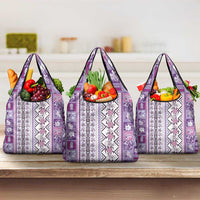 Hawaii Makahiki Turtle Grocery Bag Violet Tapa Pattern LT05 3-pack One Size Violet - Polynesian Pride