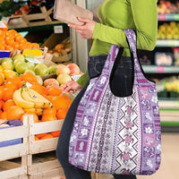 Hawaii Makahiki Turtle Grocery Bag Violet Tapa Pattern LT05 - Polynesian Pride