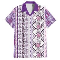 Hawaii Makahiki Turtle Hawaiian Shirt Violet Tapa Pattern LT05 Violet - Polynesian Pride