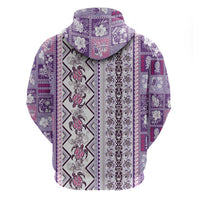 Hawaii Makahiki Turtle Hoodie Violet Tapa Pattern LT05 - Polynesian Pride