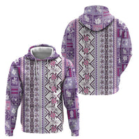 Hawaii Makahiki Turtle Hoodie Violet Tapa Pattern LT05 - Polynesian Pride