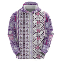 Hawaii Makahiki Turtle Hoodie Violet Tapa Pattern LT05 - Polynesian Pride