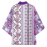 Hawaii Makahiki Turtle Kimono Violet Tapa Pattern LT05 - Polynesian Pride