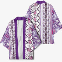 Hawaii Makahiki Turtle Kimono Violet Tapa Pattern LT05 - Polynesian Pride